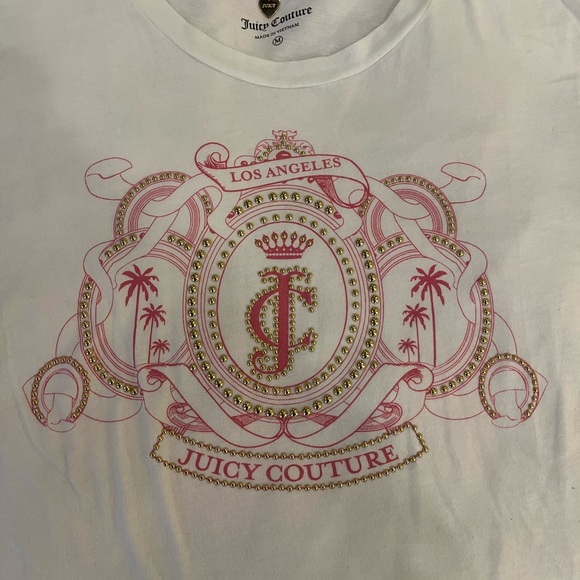 SOLD Juicy Couture Gold Bedazzled Shirt Size Medium - Picture 2 of 6